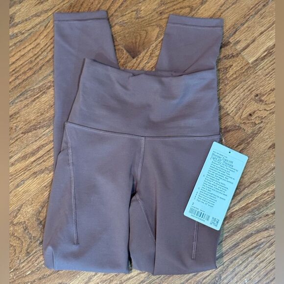 NWT Lululemon Wunder Train High-Rise Tight w Pockets 25" Dark Oxide Brown sz 2 - Picture 1 of 6